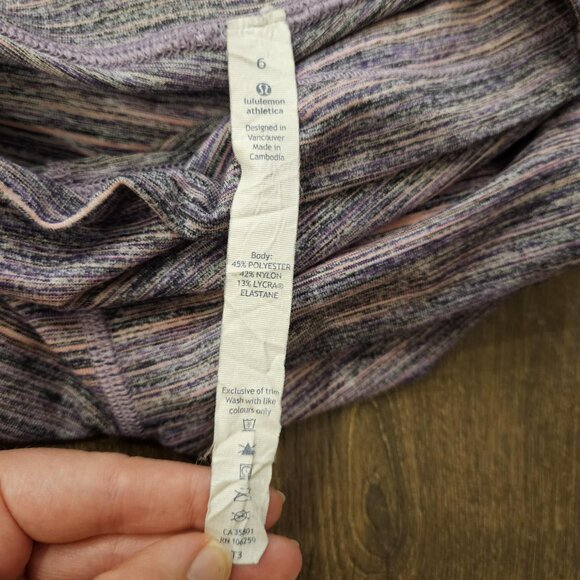 Lululemon High Times Pant Space Dye Camo Tender Violet Black Leggings Size 6 - Picture 13 of 14